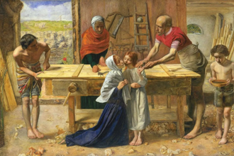 The Carpenter's Shop / Christ in the House of His Parents by John Everett Millais, 1850. Oil on canvas. © Tate Britain, London