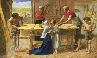 The Carpenter's Shop / Christ in the House of His Parents by John Everett Millais, 1850. Oil on canvas. © Tate Britain, London