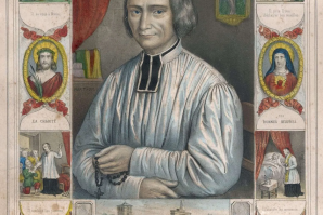 Jean-Marie-Baptiste Vianney, Curé d'Ars,  hand-coloured print  © Alamy