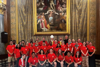 Westminster Youth pilgrims at the VEC