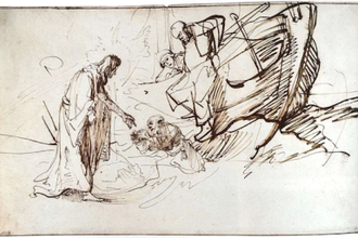 Christ Walking on the Water, drawing by Rembrandt, 1638 © British Museum, London