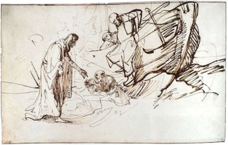 Christ Walking on the Water, drawing by Rembrandt, 1638 © British Museum, London