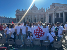 Holy Land pilgrims in St Peter's Square