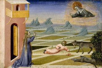 Saint Clare Rescuing a Child Mauled by a Wolf,  by Giovanni di Paolo © The Museum of Fine Arts, Houston / The Strauss Collection
