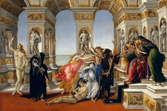 Calumny of Apelles by Sandro Botticelli, Tempera on panel, 1497 © Uffizi Museum, Florence