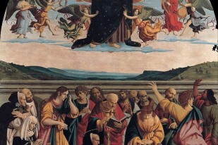 The Assumption of the Blessed Virgin and her death below, by Cola dell'Amatrice 1515 - 1516. Oil on panel. © Capitoline Museums, Rome
