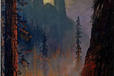 Yosemite (Forest Fire in Moonlit Landscape) by Jules Tavernier, 1881 © Oakland Museum of California