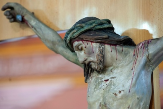 Crucifix in Holy Family Church, Gaza