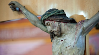 Crucifix in Holy Family Church, Gaza