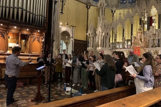 St Dominic's choir practicing.