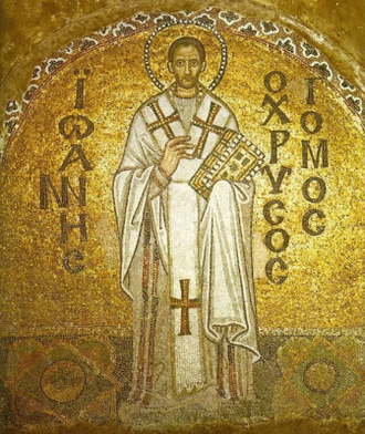 St John Chrysostom,  Mosaic at the Hagia Sophia, Istanbul,  9th century  © Hagia Sophia, Wikimedia Commons