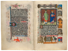 Saints Cornelius and Cyprian,  from the Book of Hours of Catherine of Cleves, 1440. MS M.917/945, pp 246-247.  The Netherlands, Utrecht  © The Morgan Library & Museum, New York