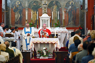Bishop Richard Moth at St John the Baptist, Kemptown. Image: Harry Roberston/A&B Diocese