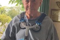 Lord Alton in his spinal brace