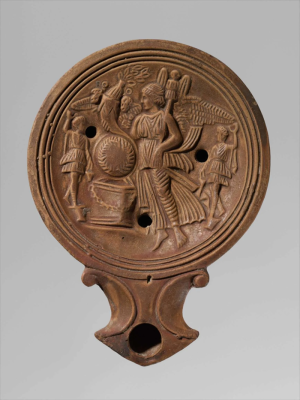 Terracotta oil lamp, Roman, Early Imperial, 1st century AD, © Metropolitan Museum of Art