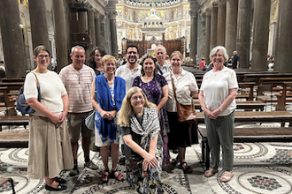 Our group after Mass at Santa Maria in Trastavere with Francisco from the Sant'Edigeo community.