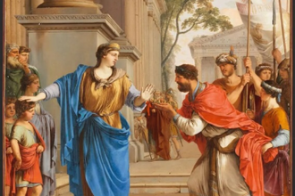 Cornelia Rejecting the Crown of Ptolemy VIII  by Laurent de La Hyre, 1646, oil on canvas © Museum of Fine Arts, Budapest