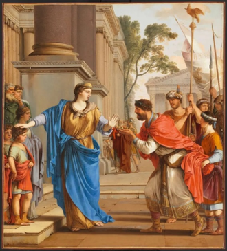 Cornelia Rejecting the Crown of Ptolemy VIII  by Laurent de La Hyre, 1646, oil on canvas © Museum of Fine Arts, Budapest