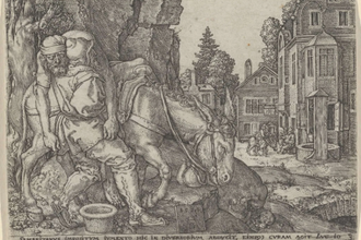 The Good Samaritan Putting the Traveller on His Donkey,  Print by Heinrich Aldegrever, 1554 © The Metropolitan Museum of Art