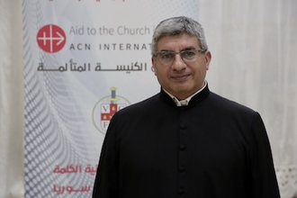 Fr Hugo Alaniz pictured during a visit to ACN's international headquarters ©ACN