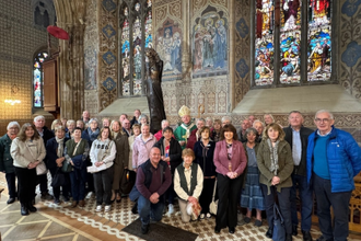 Archbishop Martin welcomes group from Co Meath, for the special Mass in St Patrick's Cathedral, Armagh.  Image: CCO archive