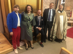 l-r: Alessandro Romano, Patricia Hammond, Richard Hills, Peter Hammond and Fr Clive Lee.
