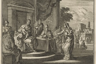 Gelijkenis van de rechter die wordt lastiggevallen door een klagende vrouw.  Wiki Image