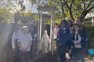 St Laurence pupils and staff on the special day