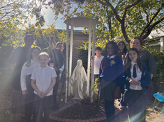 St Laurence pupils and staff on the special day