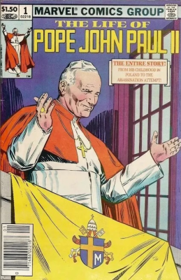 Life of Pope John Paul II, by Steven Grant, introduction by Cardinal Martins, 1982 © Marvel Comics, all rights reserved