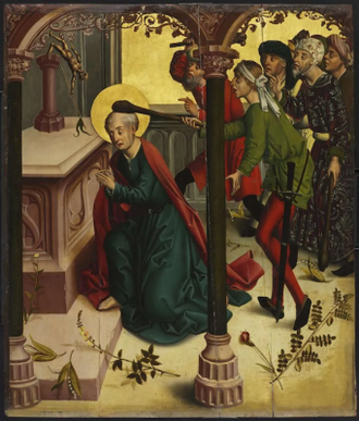Martyrdom of the Apostle Jude Thaddeus  by the Master of the Winkler Epitaph, 1480's © Museum of Fine Arts, Budapest
