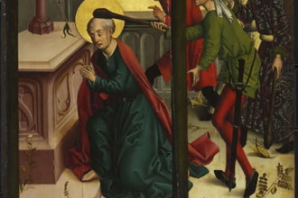 Martyrdom of the Apostle Jude Thaddeus  by the Master of the Winkler Epitaph, 1480's © Museum of Fine Arts, Budapest