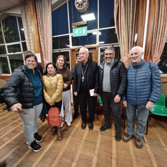 Cardinal Vincent with participants at St Chad''s
