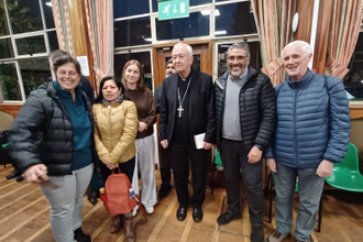 Cardinal Vincent with participants at St Chad''s