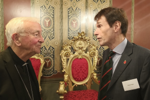 Cardinal Nichols with Cllr Robert Rigby at the event in the Throne Room at Archbishops House