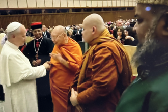 Pope greets faith leaders - Screenshot