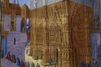 Construction of the Temple of Jerusalem, Illumination by Jean Fouquet, 1470-75, t© Bibliothèque Nationale de France, Paris