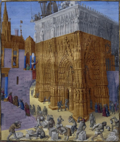 Construction of the Temple of Jerusalem, Illumination by Jean Fouquet, 1470-75, t© Bibliothèque Nationale de France, Paris