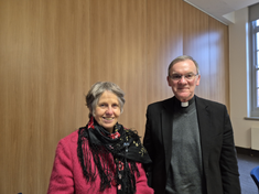 Pax Christi Chair Kathryn Lydon with Bishop John