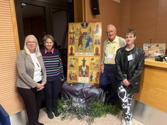 Fr Joe Ryan and colleagues with Pax Christi icon