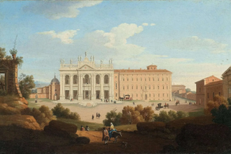 The Basilica of Saint John Lateran, Rome, Attributed to Giacomo van Lint, painted late18th century © Dorotheum Vienna, 9 April 2014