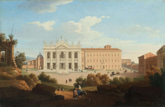The Basilica of Saint John Lateran, Rome, Attributed to Giacomo van Lint, painted late18th century © Dorotheum Vienna, 9 April 2014