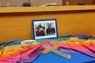 The founders of Pax Christi: Marthe Dortel-Claudot and Bishop Pierre-Marie Théas