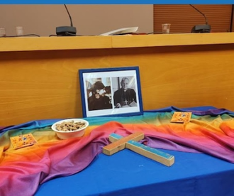 The founders of Pax Christi: Marthe Dortel-Claudot and Bishop Pierre-Marie Théas