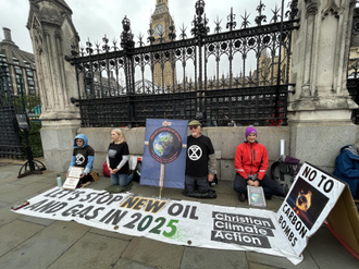 Christian Climate Action outside Parliament