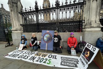 Christian Climate Action outside Parliament