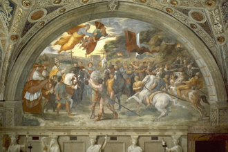 The Meeting of Leo the Great and Attila,  Fresco by Raphael, Painted in 1513-1514,  © Apostolic Palace, Vatican Museums, Vatican City