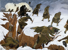 Over The Top, by John Nash, painted in 1918, Oil on canvas © Imperial War Museum, London