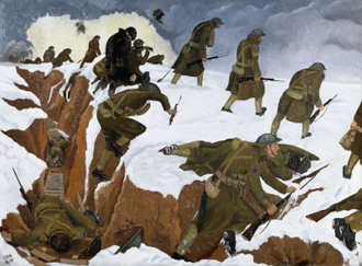 Over The Top,  by John Nash, painted in 1918,  Oil on canvas © Imperial War Museum, London