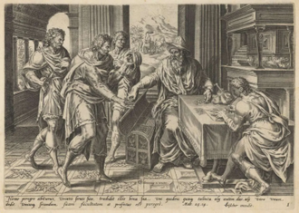 The Parable of the Talents, by Lucas van Doetechum, Engraving published circa 1565 © Wikimedia